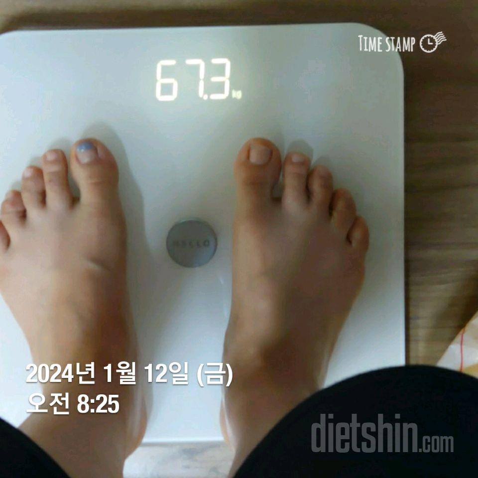 7일 아침 몸무게 재기11일차 성공!