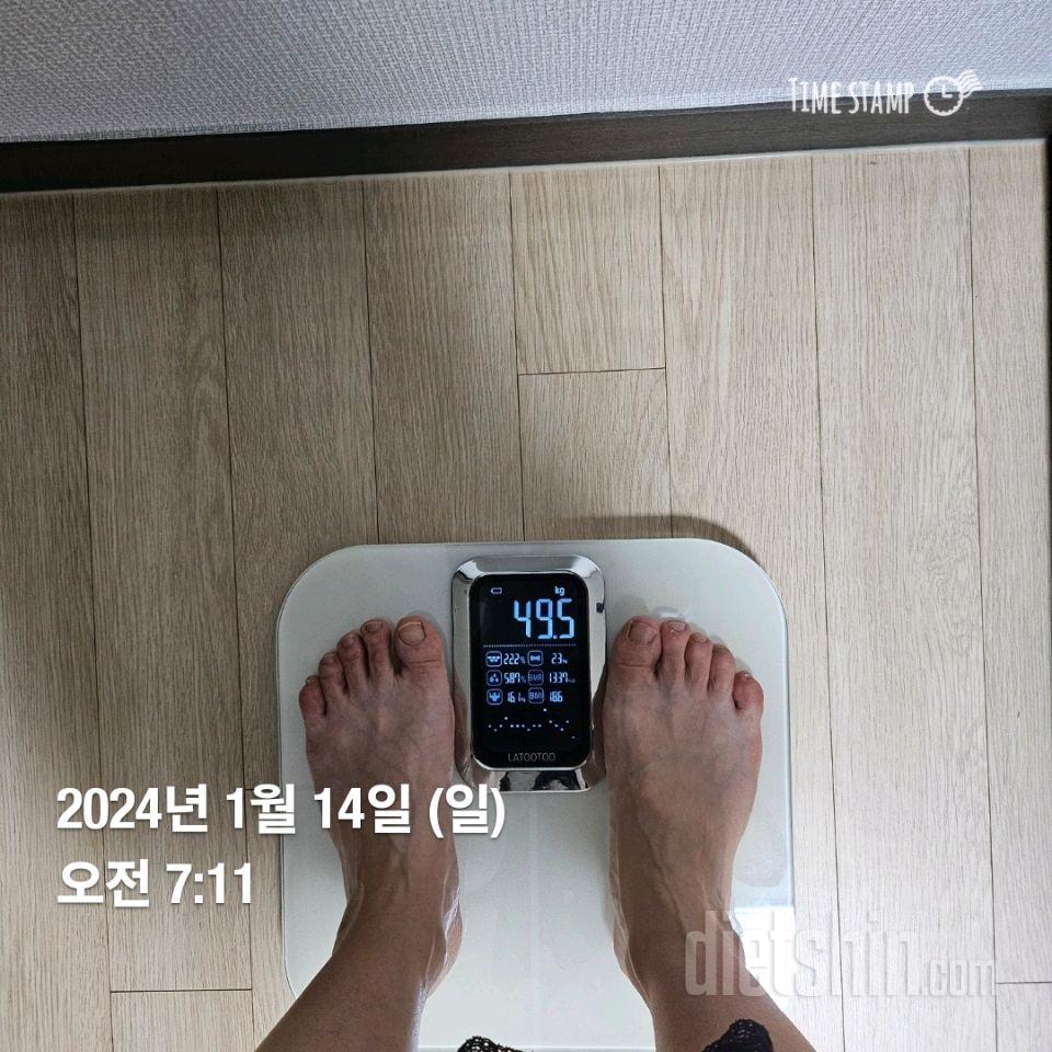 7일 아침 몸무게 재기42일차 성공!