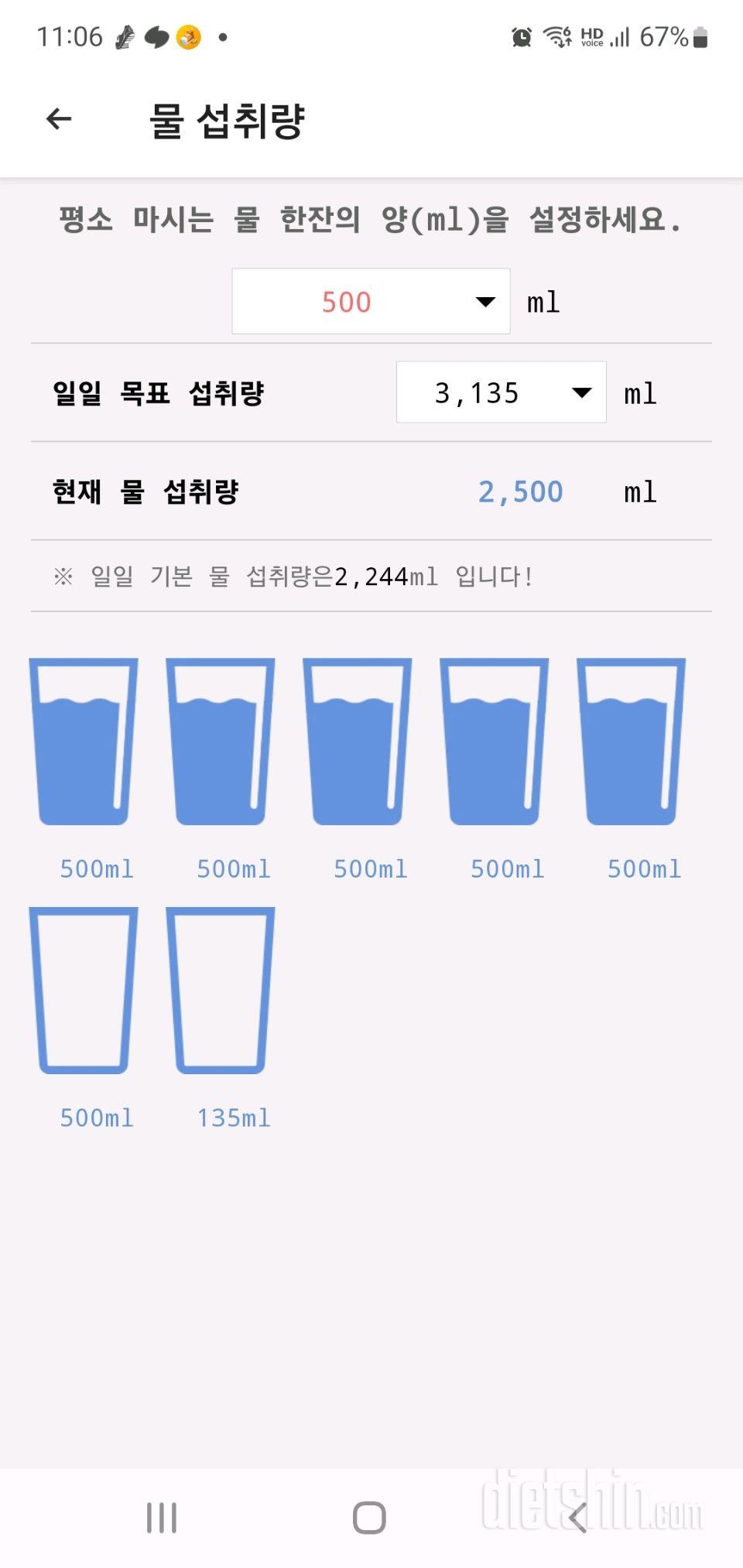 30일 하루 2L 물마시기95일차 성공!