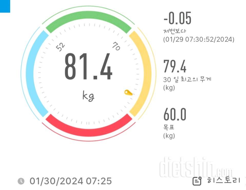 7일 아침 몸무게 재기10일차 성공!