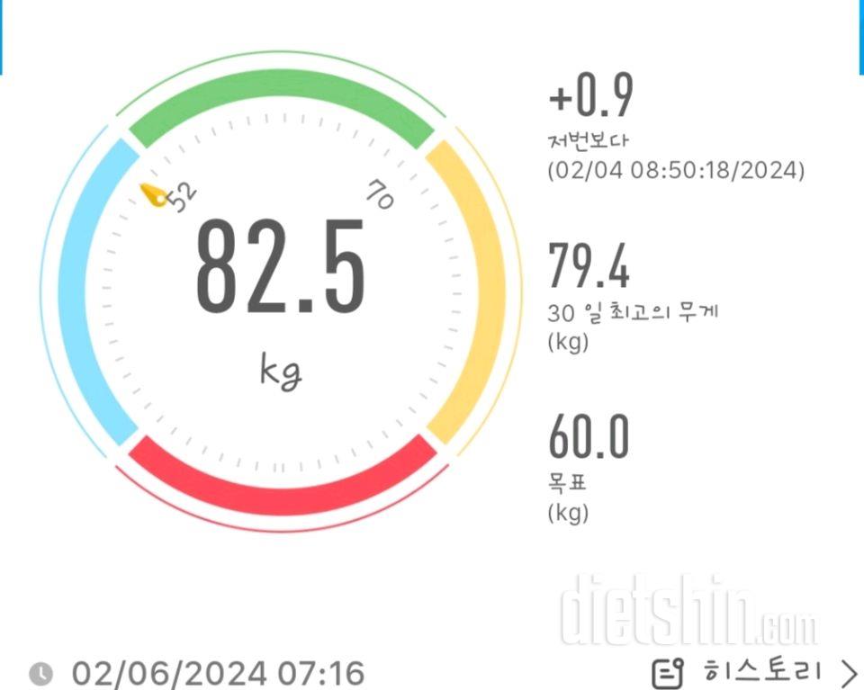 7일 아침 몸무게 재기17일차 성공!