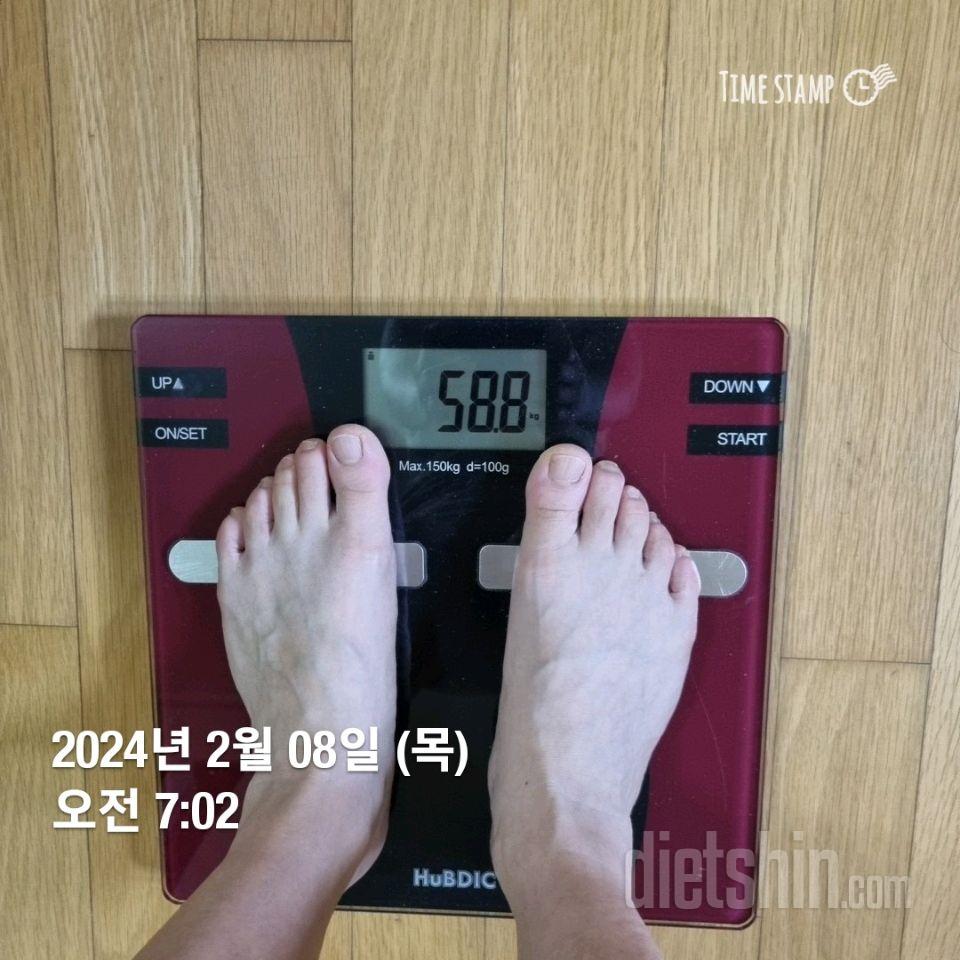 7일 아침 몸무게 재기8일차 성공!