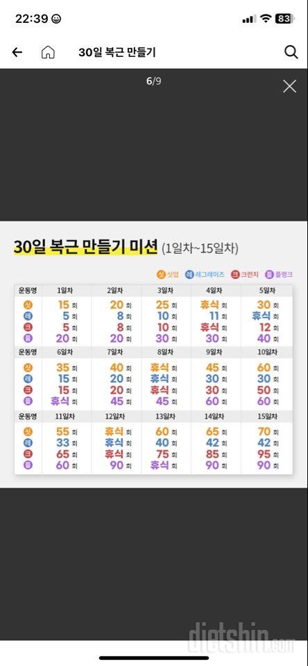 30일 복근 만들기3일차 성공!