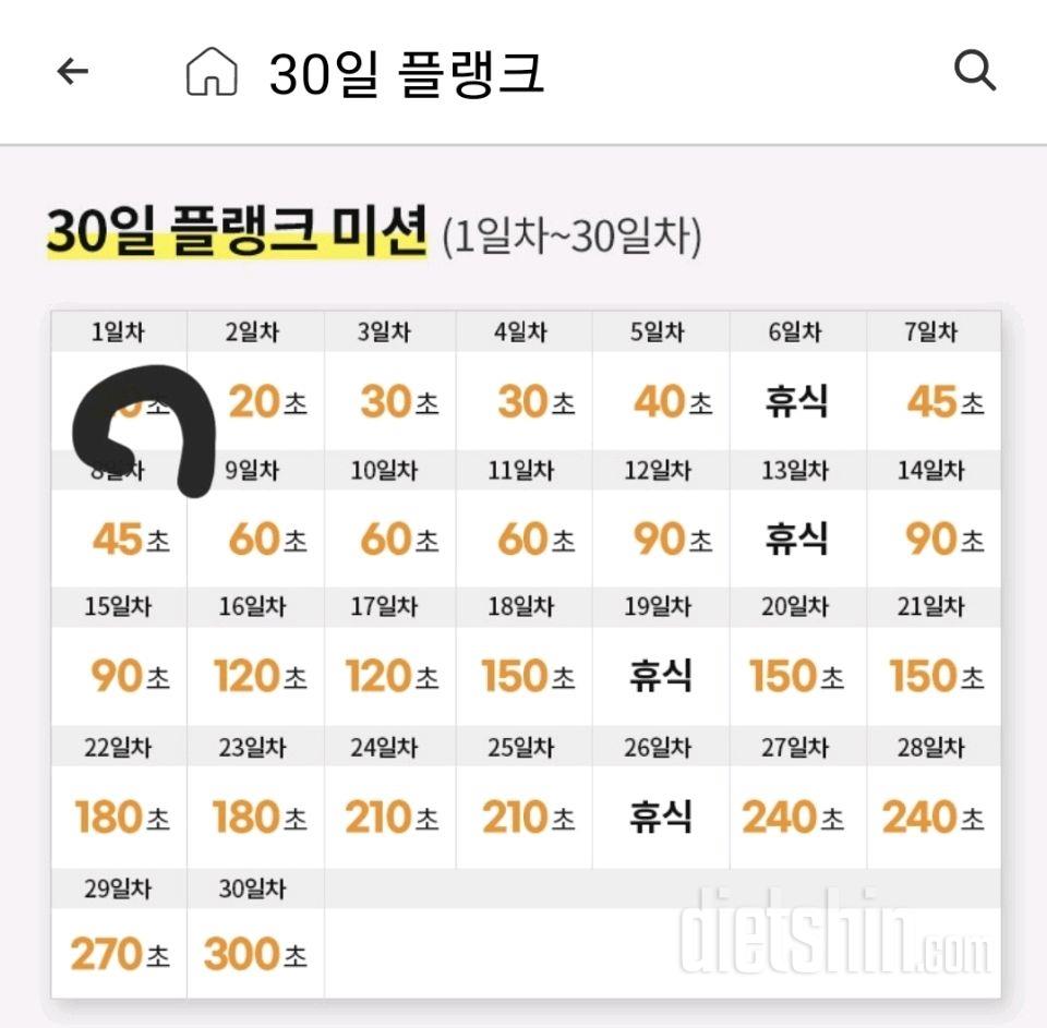 30일 플랭크 1일차 성공!