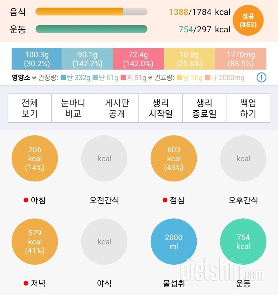 30일 밀가루 끊기179일차 성공!