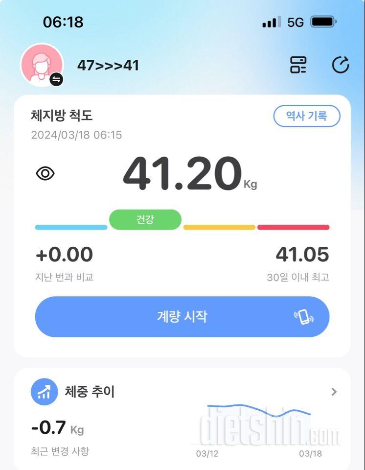 7일 아침 몸무게 재기11일차 성공!