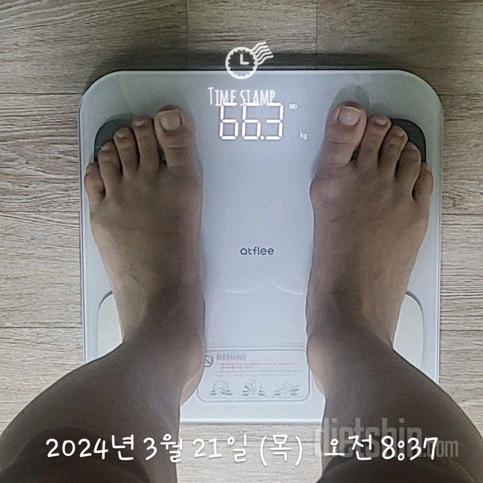 7일 아침 몸무게 재기22일차 성공!