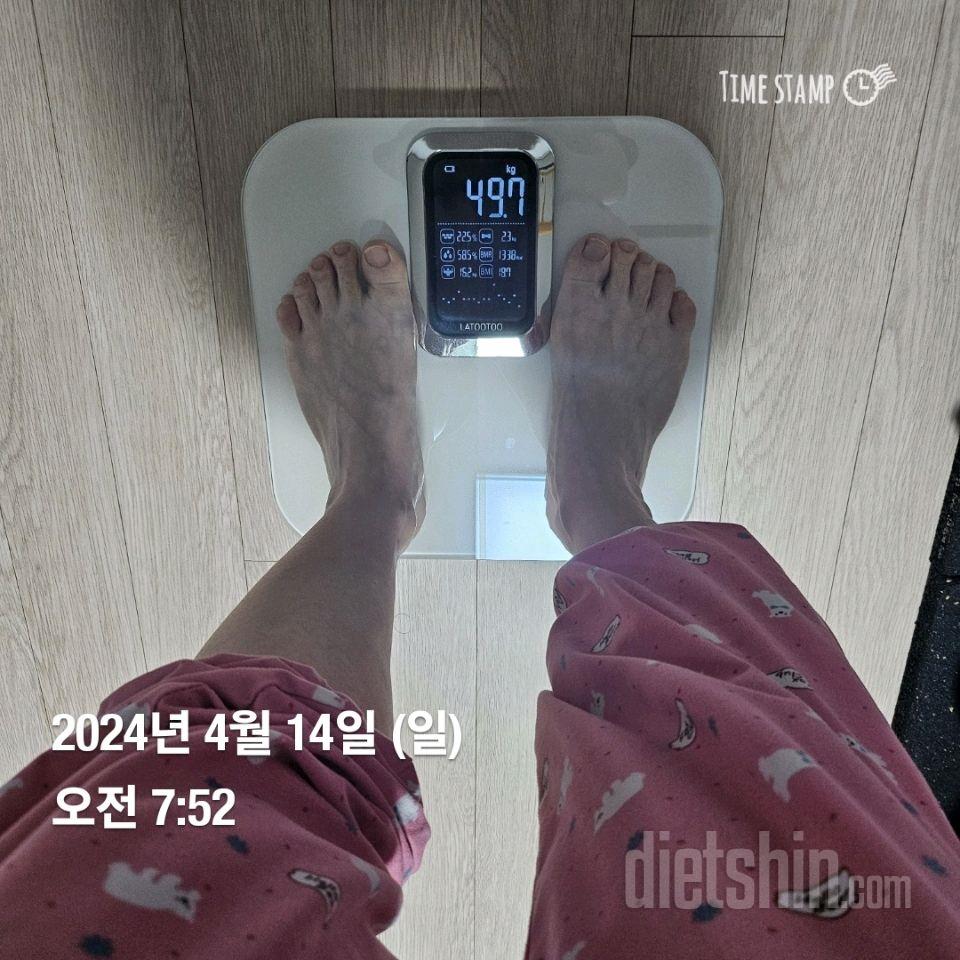 7일 아침 몸무게 재기95일차 성공!