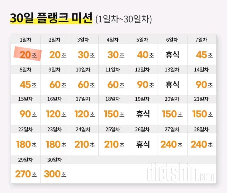 30일 플랭크 1일차 성공!