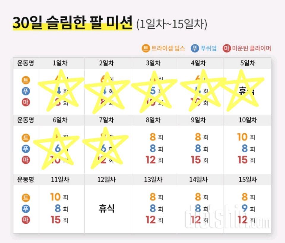 30일 슬림한 팔7일차 성공!