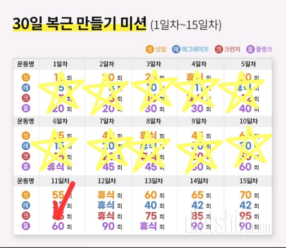 30일 복근 만들기11일차 성공!