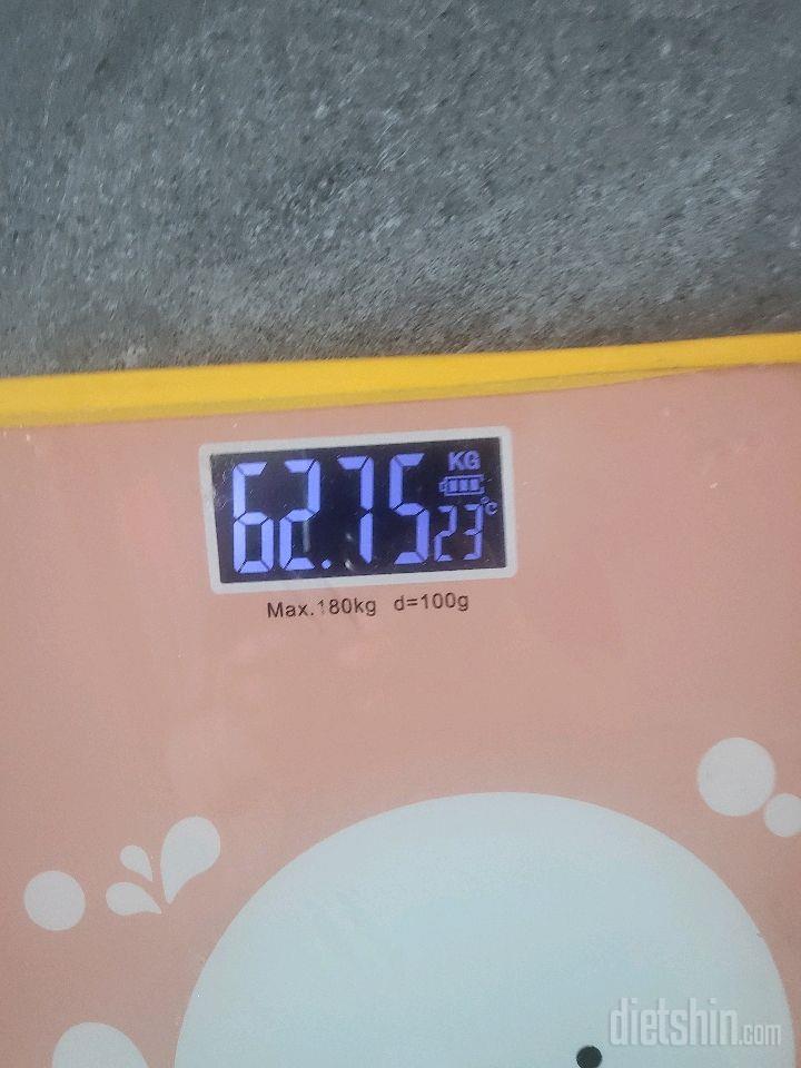 7일 아침 몸무게 재기43일차 성공!