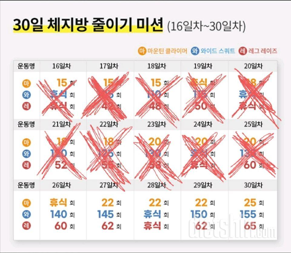 30일 체지방 줄이기25일차 성공!