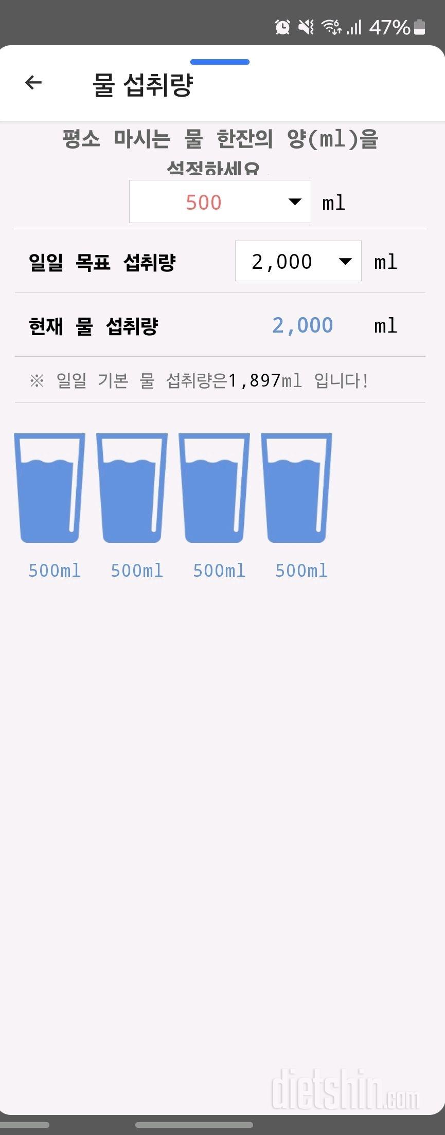 30일 하루 2L 물마시기53일차 성공!