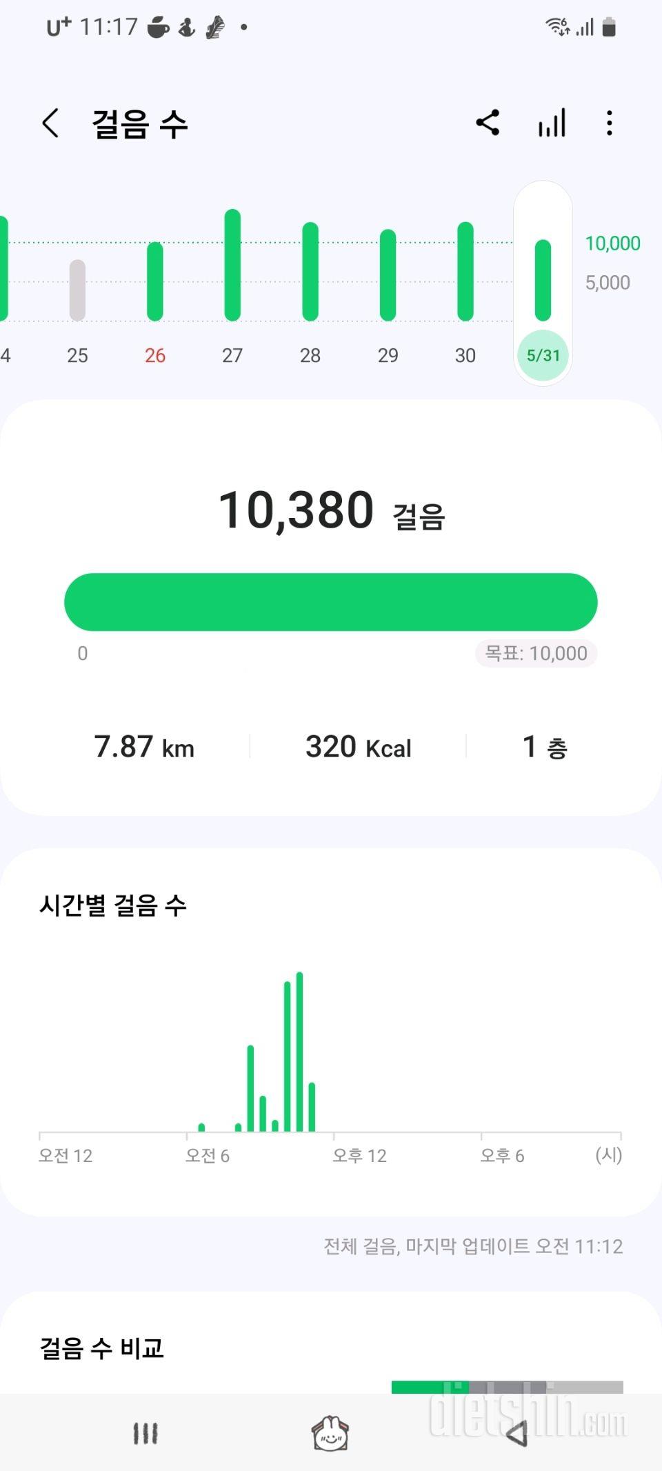 30일 만보 걷기22일차 성공!