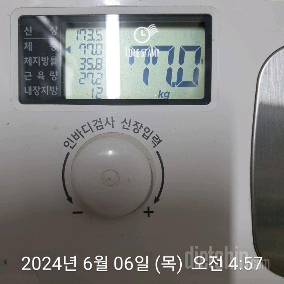 7일 아침 몸무게 재기4일차 성공!