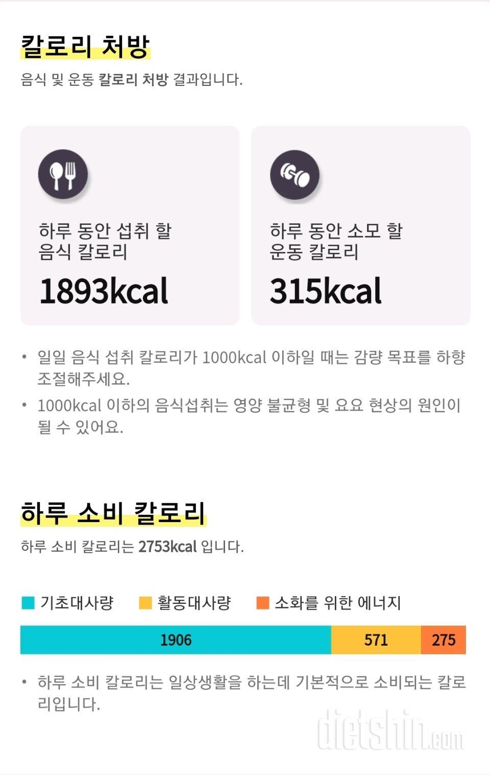 다이어트 두달째 하루소비칼로리 변화