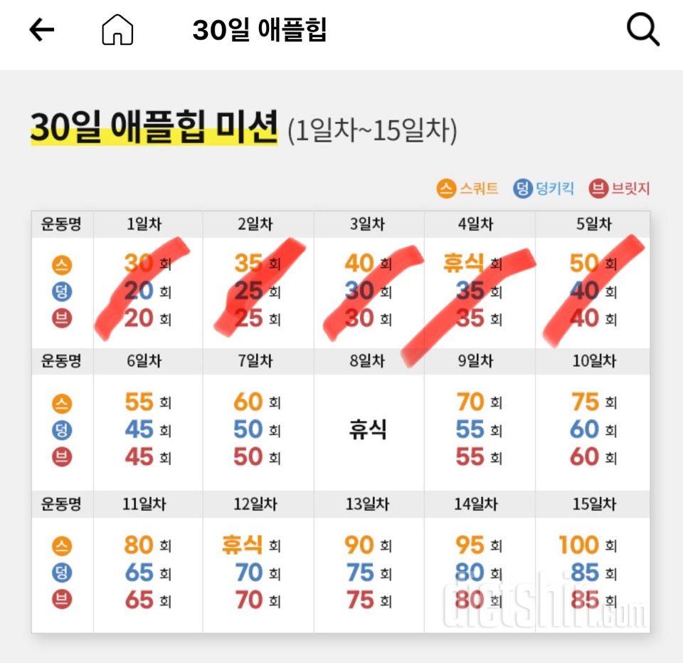 30일 애플힙5일차 성공!