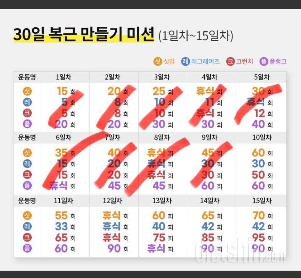 30일 복근 만들기9일차 성공!