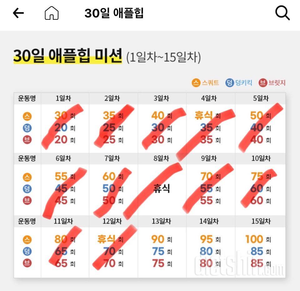 30일 애플힙12일차 성공!