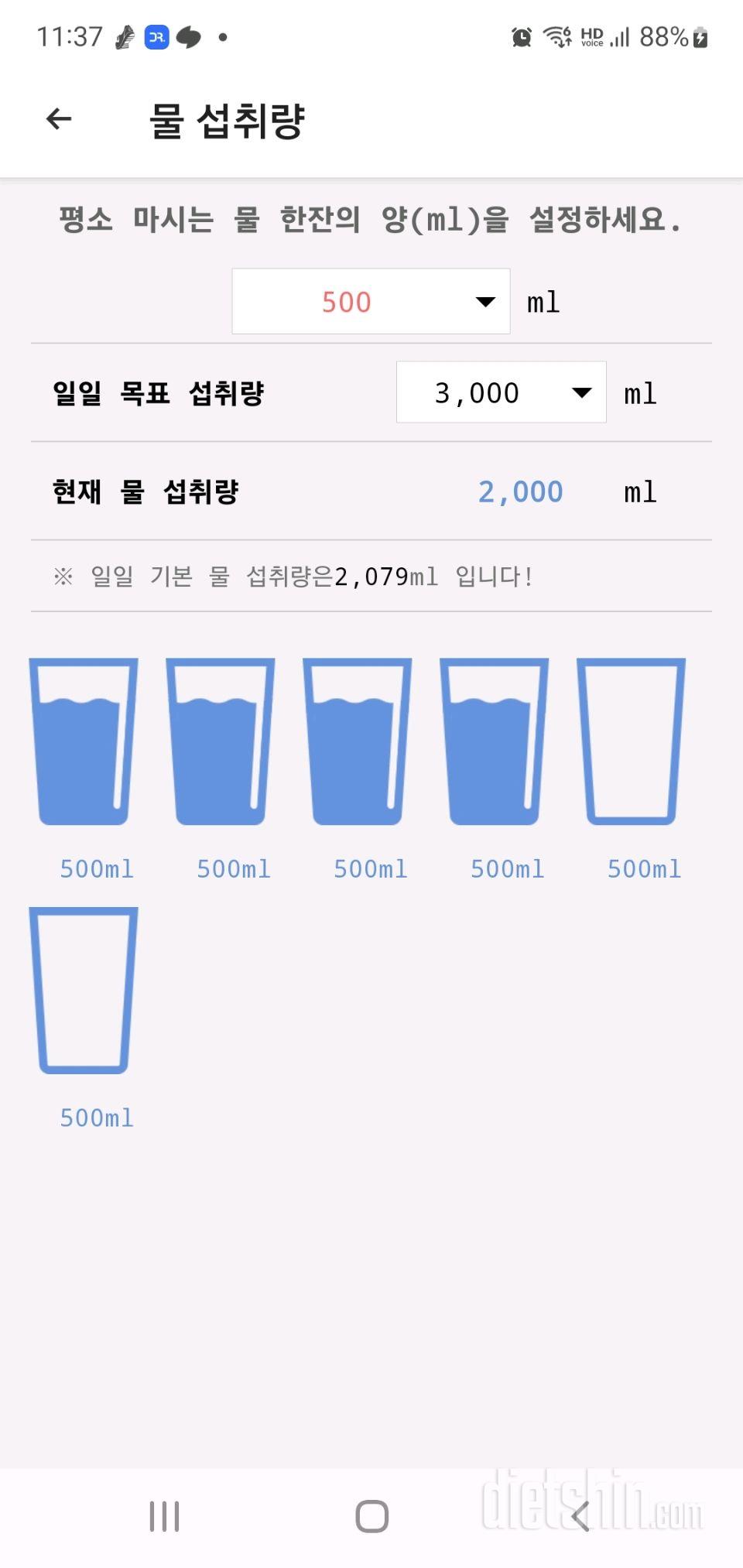 30일 하루 2L 물마시기256일차 성공!