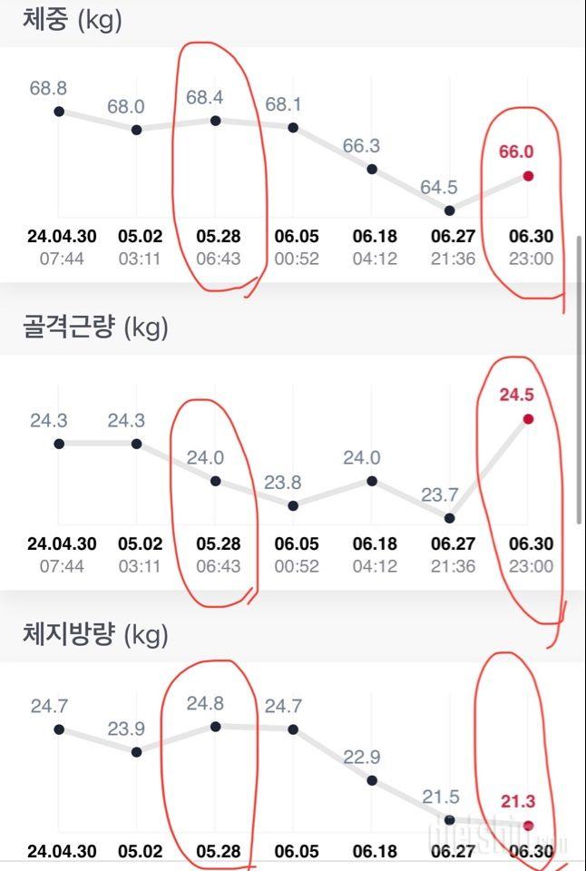 43일차 눈바디 비포&애프터