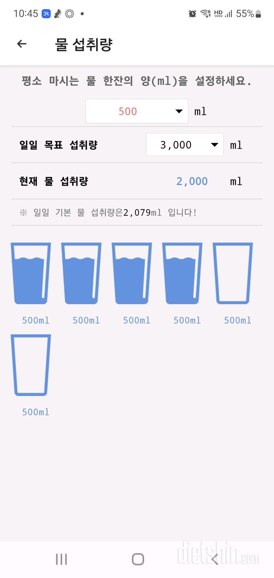 30일 하루 2L 물마시기263일차 성공!