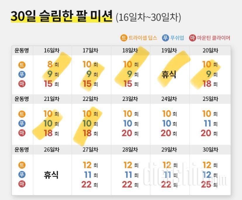 30일 슬림한 팔22일차 성공!