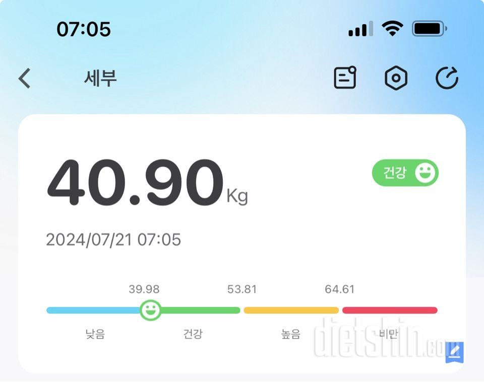 7일 아침 몸무게 재기128일차 성공!