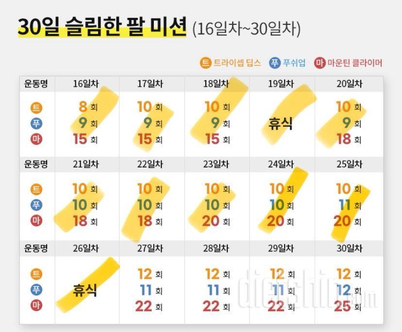 30일 슬림한 팔26일차 성공!