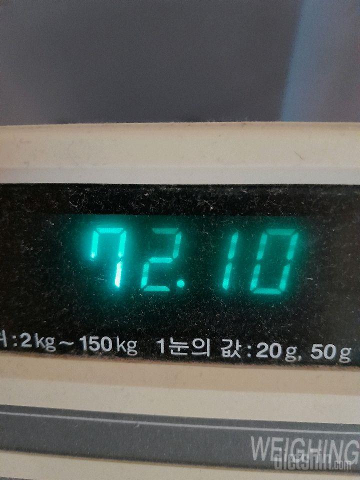 100kg>>>75.7kg>>>72.1kg