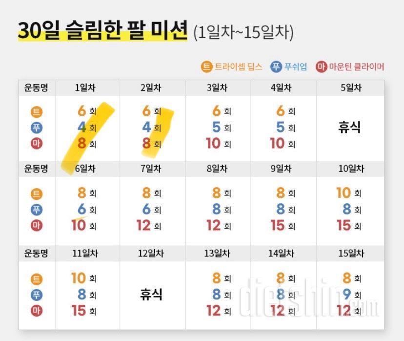 30일 슬림한 팔32일차 성공!