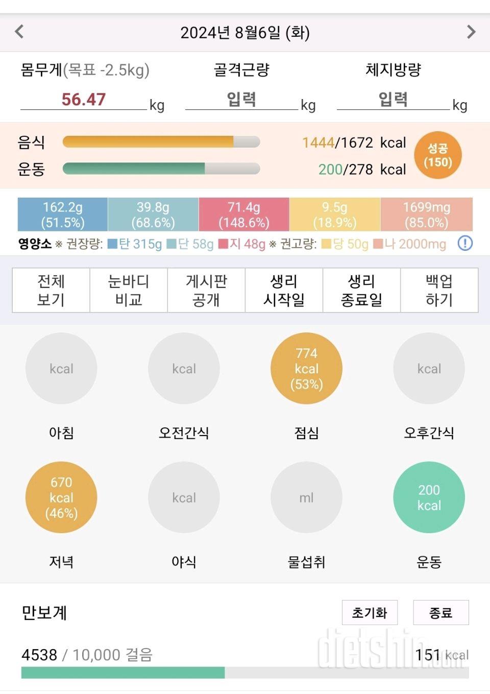 유지어트 4개월(31일) 6일차 ~ 성공