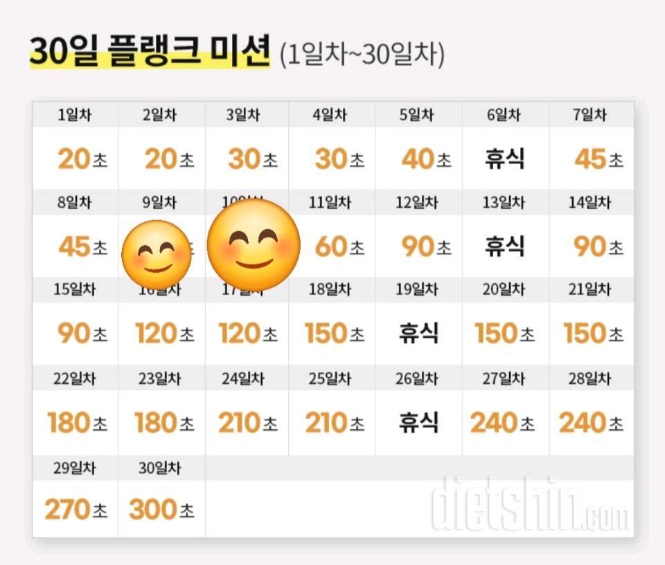 30일 플랭크10일차 성공!