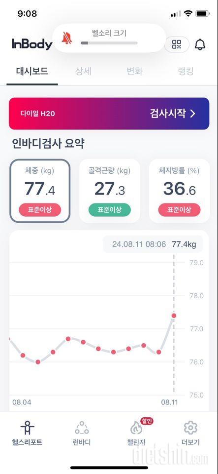 7일 아침 몸무게 재기11일차 성공!