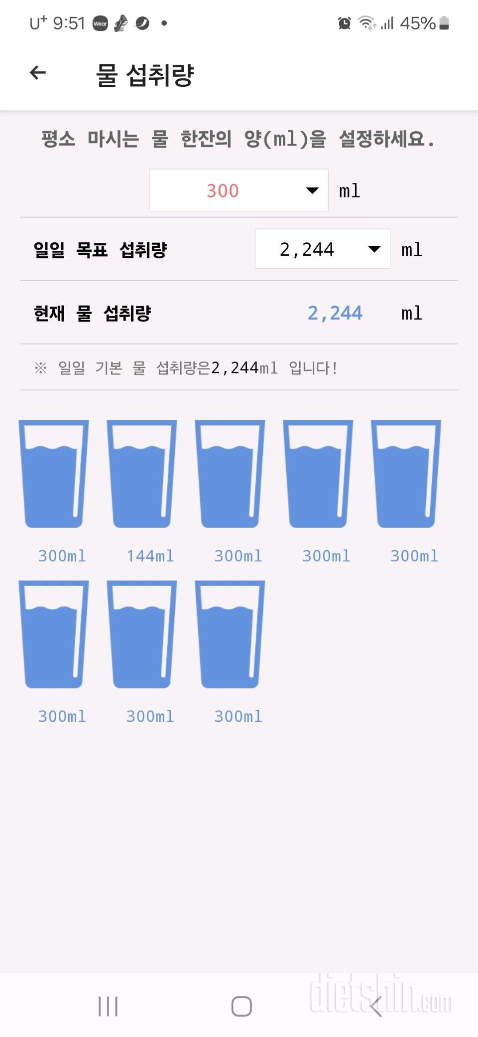 30일 하루 2L 물마시기40일차 성공!