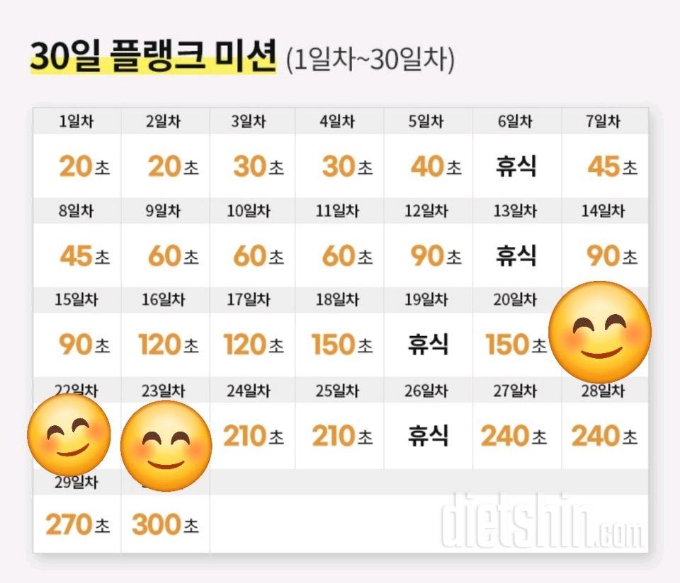 30일 플랭크23일차 성공!