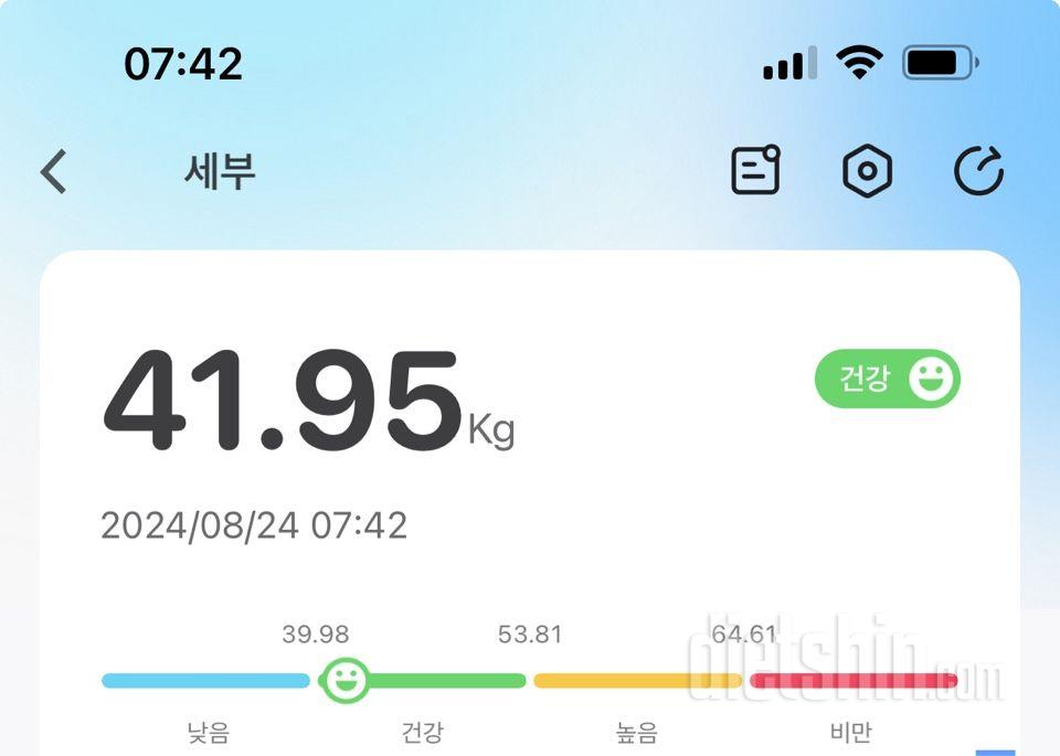 7일 아침 몸무게 재기162일차 성공!