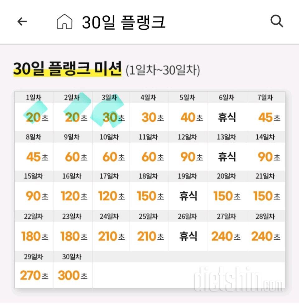 30일 플랭크3일차 성공!