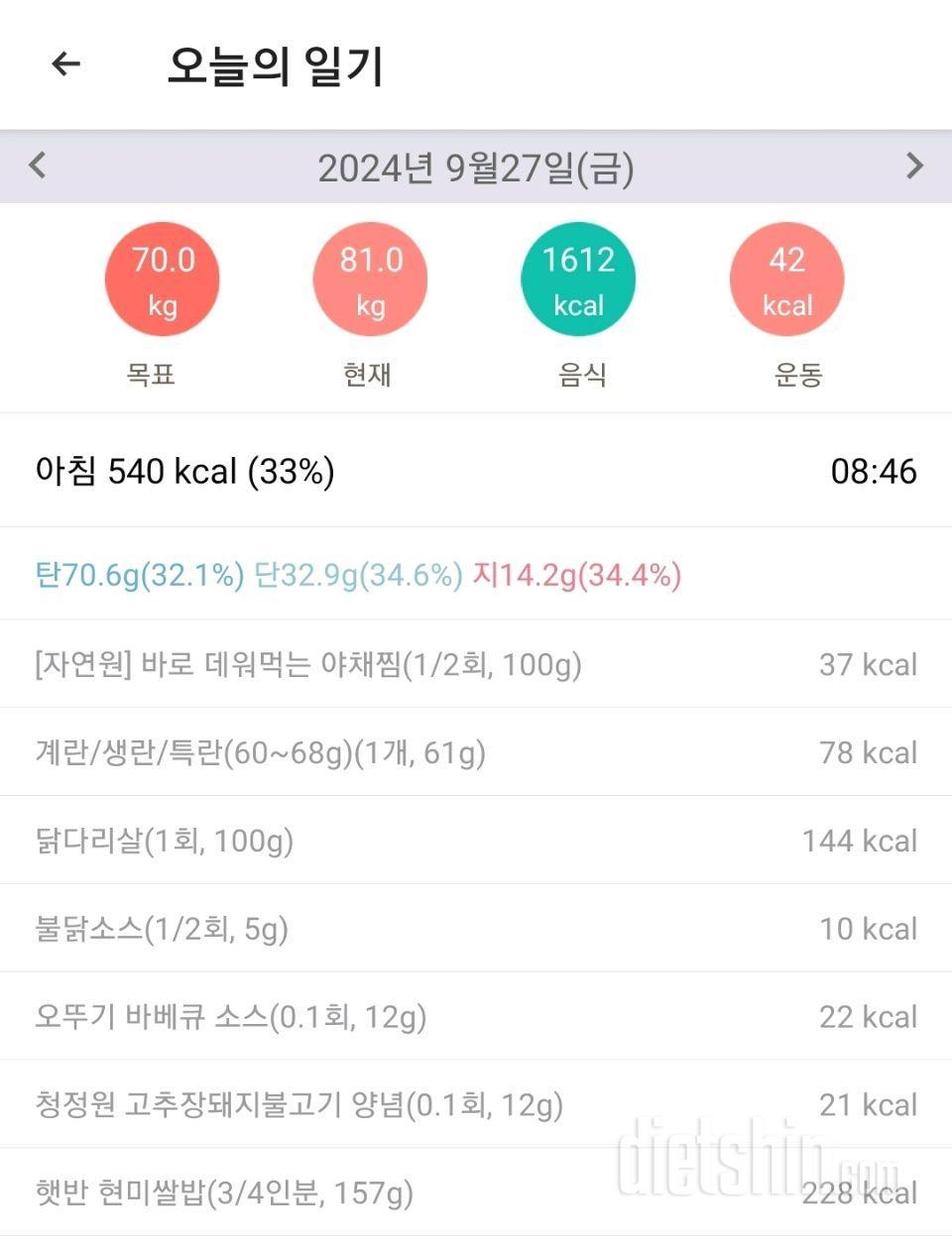 9월 25~28일 다이어트 권태기