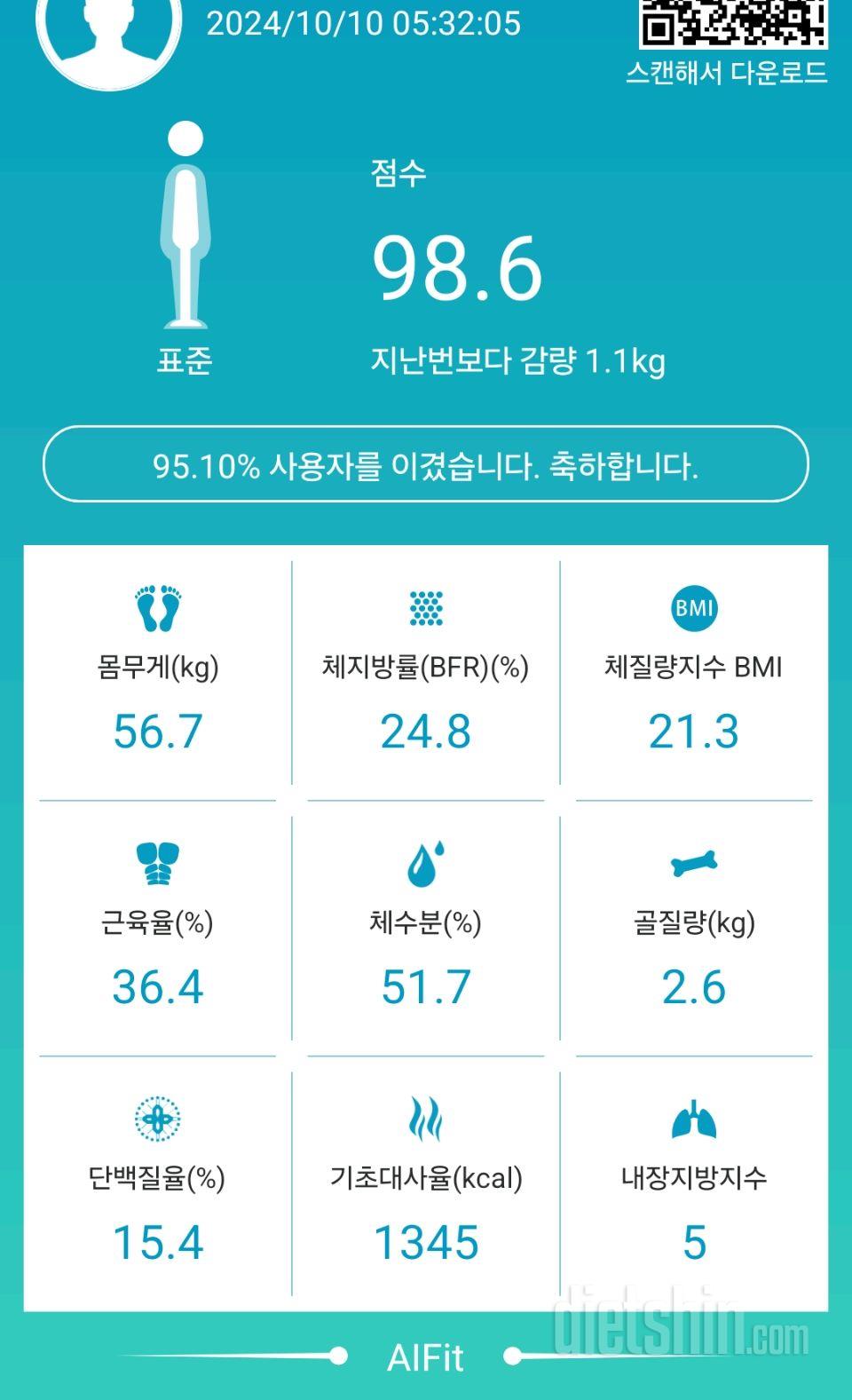 7일 아침 몸무게 재기 1일차 성공!