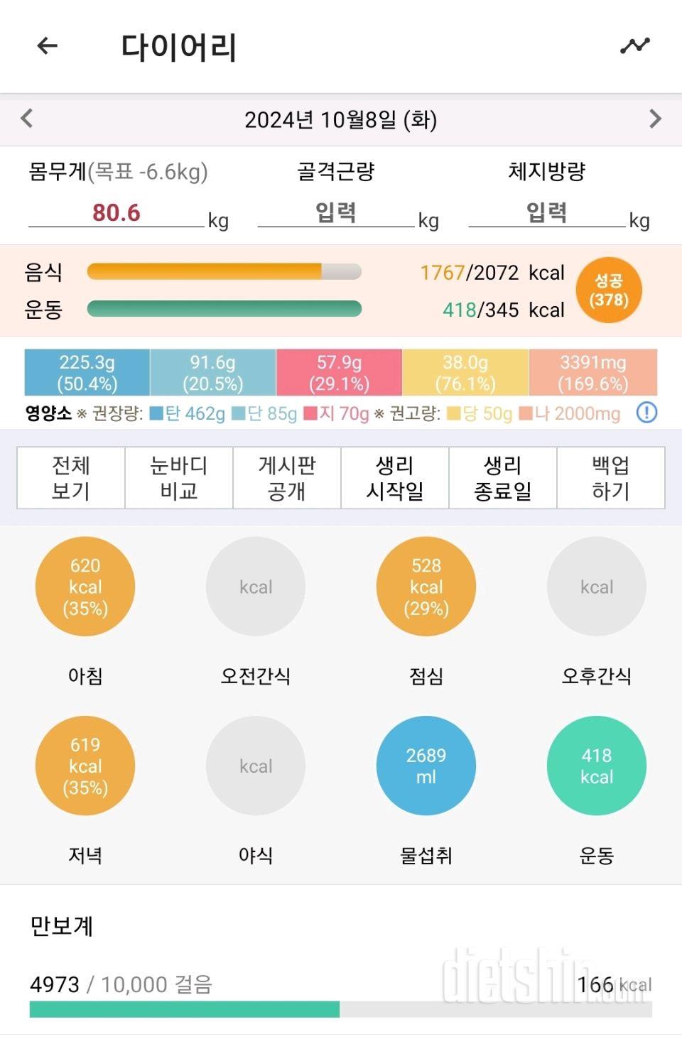 10월 8~9일 인바디 측정