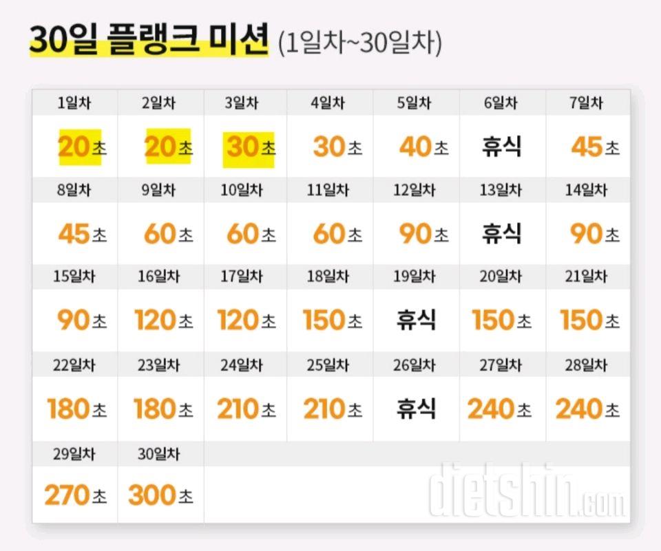 30일 플랭크3일차 성공!