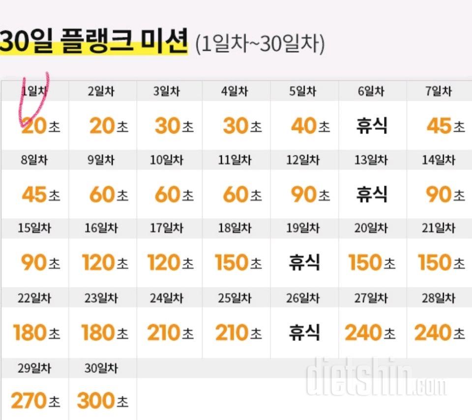 30일 플랭크 1일차 성공!