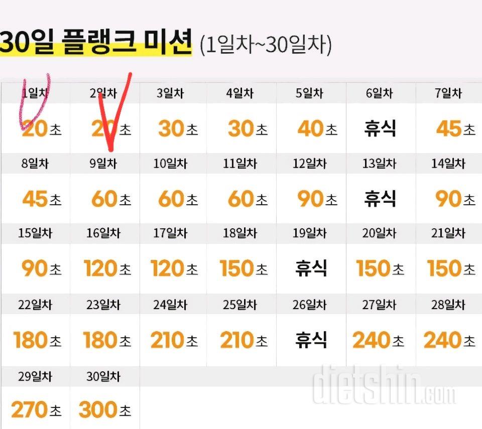 30일 플랭크2일차 성공!