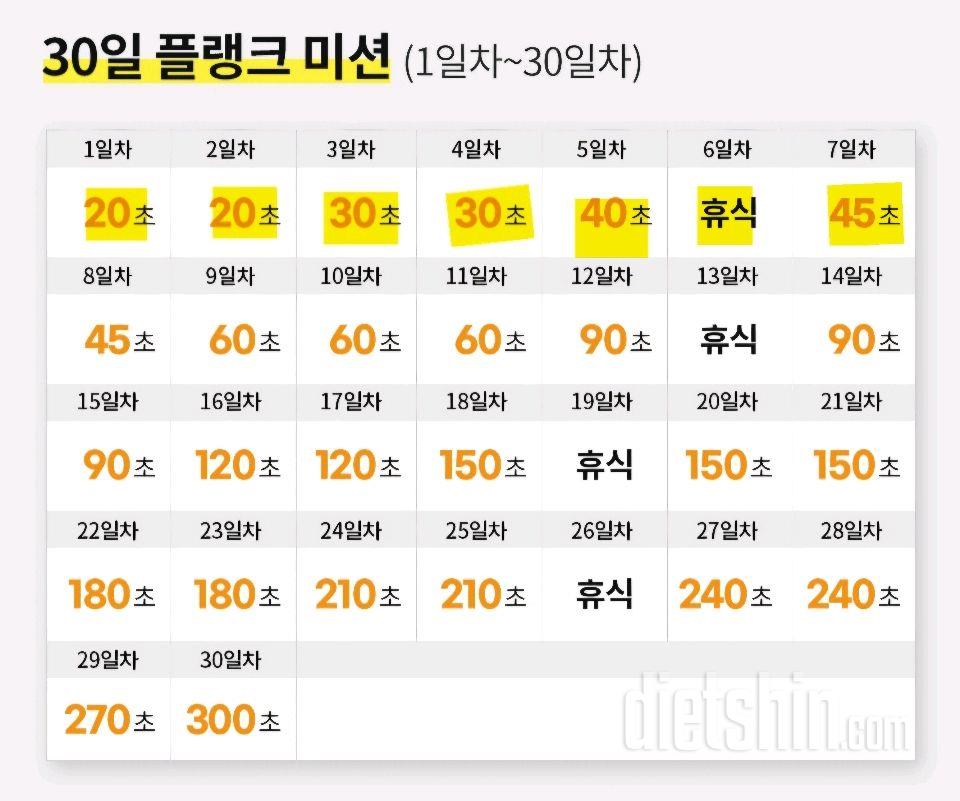 30일 플랭크7일차 성공!