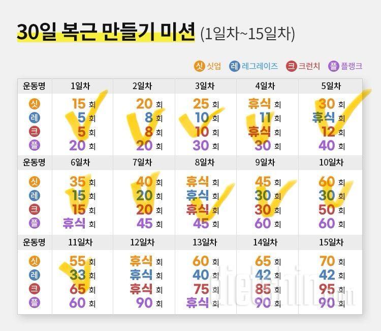 30일 복근 만들기11일차 성공!