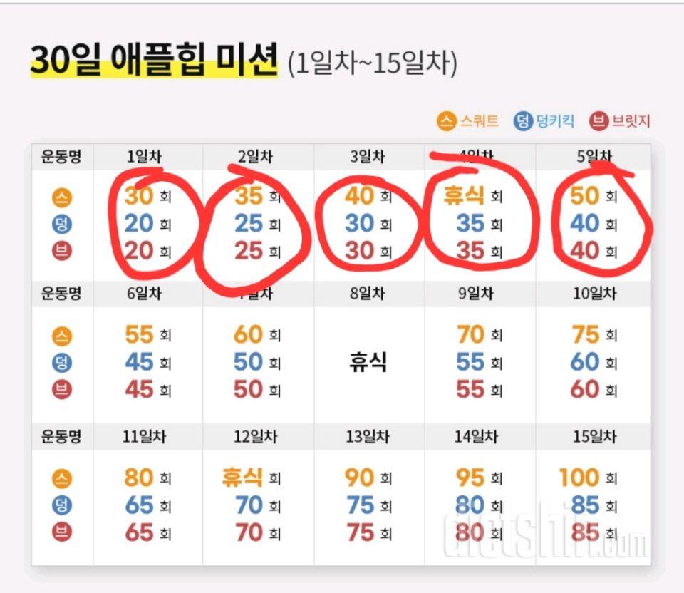 30일 애플힙5일차 성공!