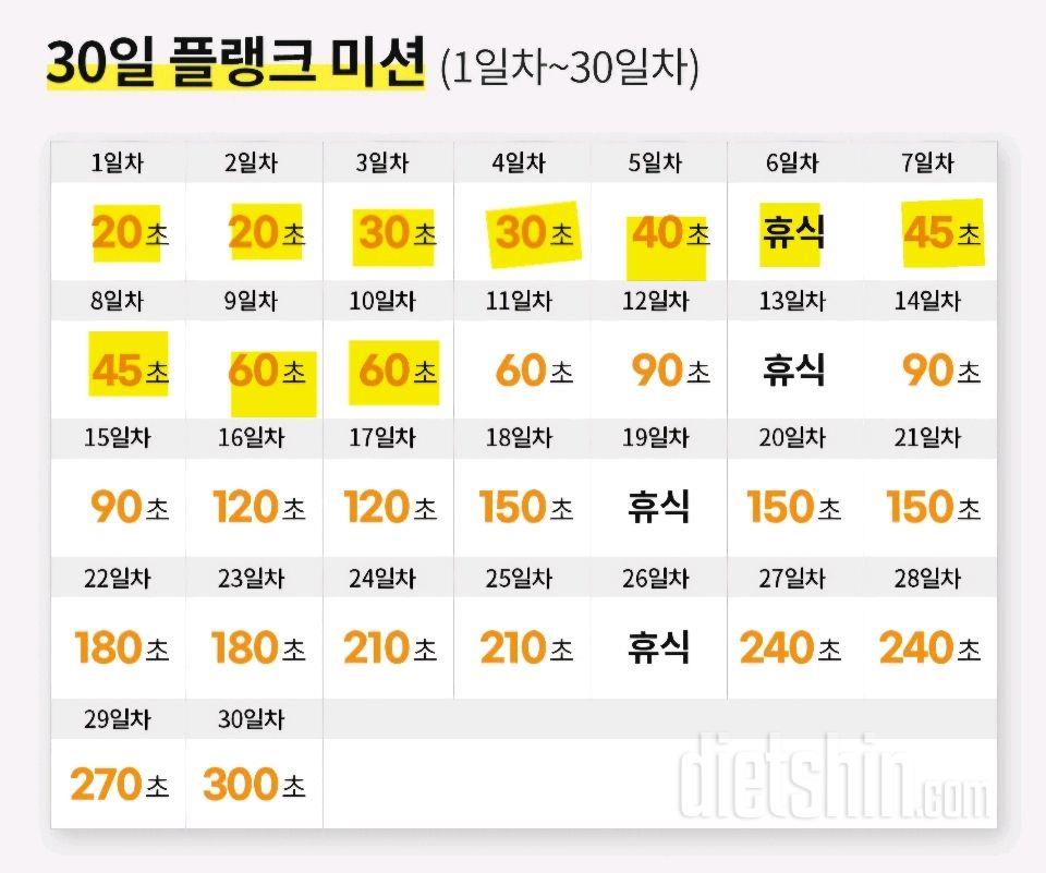 30일 플랭크10일차 성공!