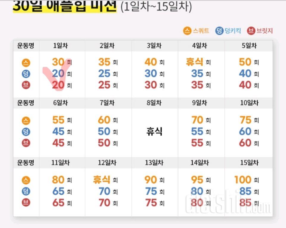 30일 애플힙 1일차 성공!